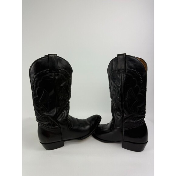 Vintage Laredo Montana Cowboy Western Boots Men's Sz 9 Toe Stitched Pattern - Picture 1 of 12